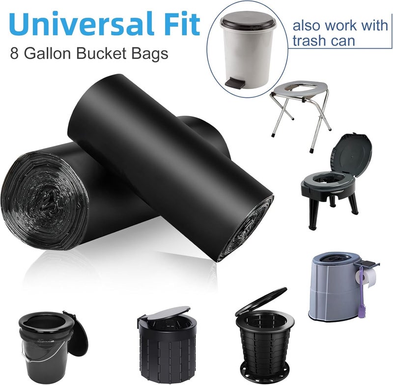 LITFP 100 Portable Toilet Bags, Drawstring Biodegradable Camping Potty Bags 8 Gallon Waste Bags for 5-8 Gallon Bucket Toilet Adults Outdoor Camping Car - Image 5